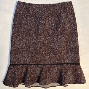 Nora Gardner Gracie Skirt 4 Merlot Tweed Flare Mermaid Burgundy & White NWT